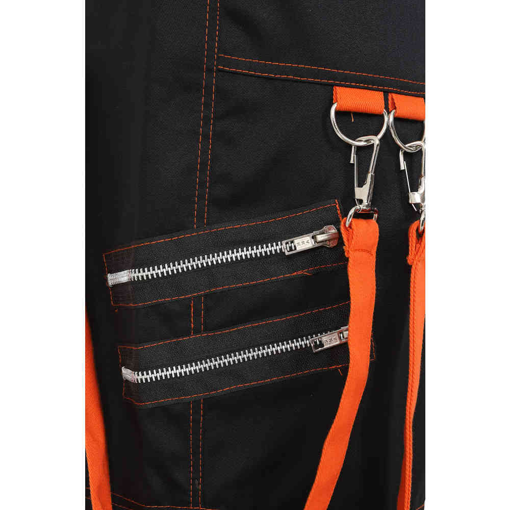 Banned - Skylr Strappy Broek rechte pijpen - Zwart/Oranje